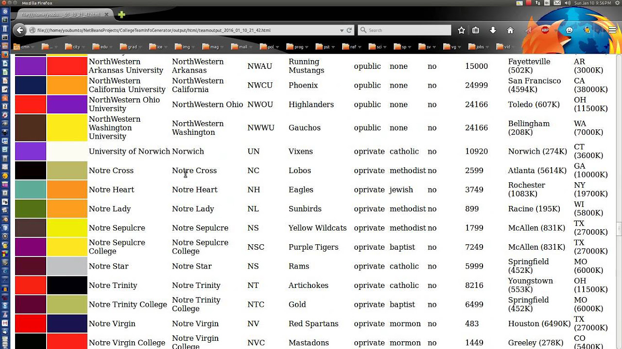 Update New College Sports Team Name Generator Demo (JavaFX)