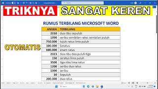 Cara Menggunakan Rumus Terbilang Microsoft Word