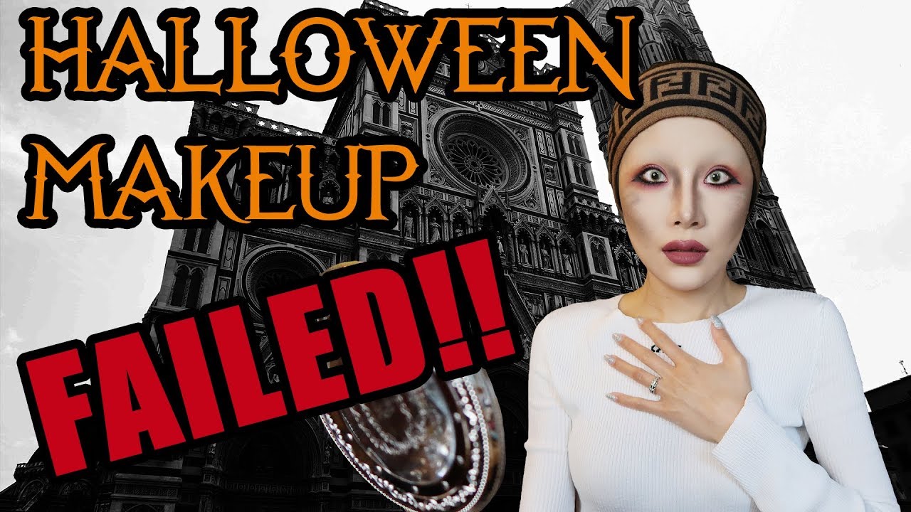 HALLOWEEN MAKEUP FAILED: I Tried To Draw My Eyes Upside Down🙄️万圣节失败妆容: 尝试倒着画我的眼睛！
