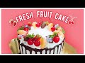 เค้กผลไม้ครีมสด | Fresh Fruit Cake Decorating - Strawberry, Cherry, Orange, Chocolate Ball.