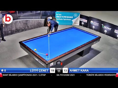 3 Cushion Billiards LÜTFİ ÇENET vs AHMET KARA | 3 BANT BİLARDO ŞAMPİYONASI ANKARA