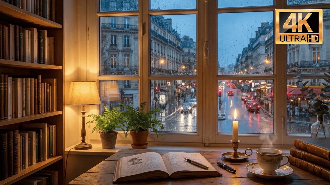 Midnight Jazz & Rain ☕🌧️ 1 Hour Relaxing Piano Jazz for Study, Work & Sleep | Cozy Ambience