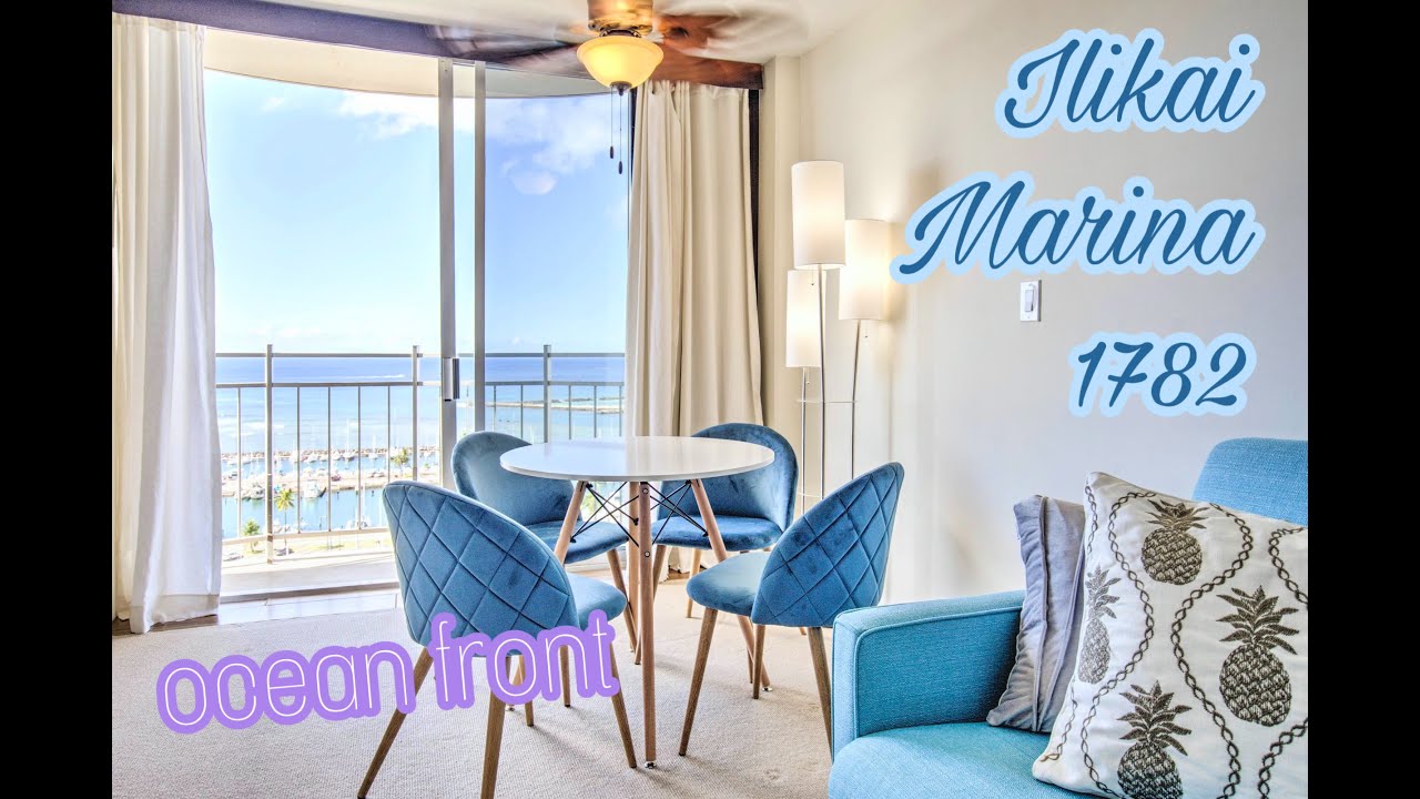 Ilikai Marina Condo (IM82) - 17th floor cozy 1BDR facing Ala Wai Yacht  Harbor with full kitchen, a balcony