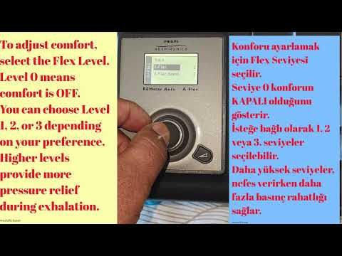 PHILIPS REMSTAR A Flex Menu Tutorial  English–Turkish CPAP Guiden PART2