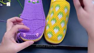 : How To Crochet Strawberry Strawberry Slippers Tutorial #5 | Step By Step Holiday Crochet Patterns