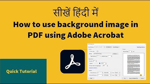 How to add background image in pdf | Adobe Acrobat tutorial in Hindi