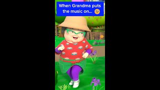 When grandma plays &#39;trendy songs&#39; 💽🥦 #lellobee #shorts | Nursery Rhymes for Babies