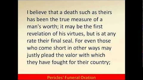 Pericles' Funeral Oration -- Hear and Read the Full Text -- Athens, Greece