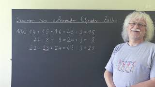 Mathe: Summen von aufeinander folgenden Zahlen - 4. Klasse Primarschule Eschen