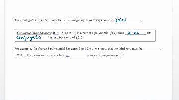 Zeros of Polynomial Functions Video 12
