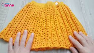 Tığ işi Bebek etek modeli Anlatımlı Yapılışı / Crochet Baby skirt