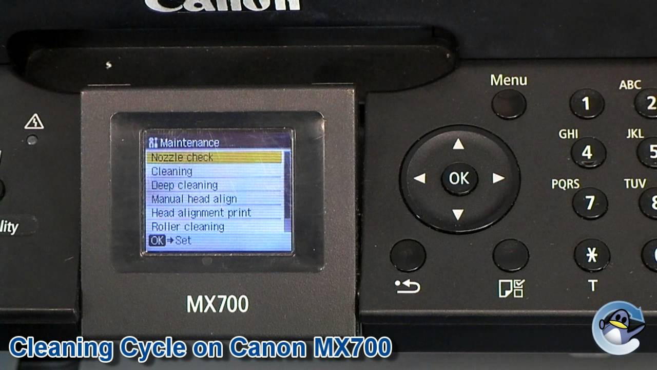 How To Do A Cleaning Cycle Deep Cleaning On A Canon Pixma Mx700 Youtube