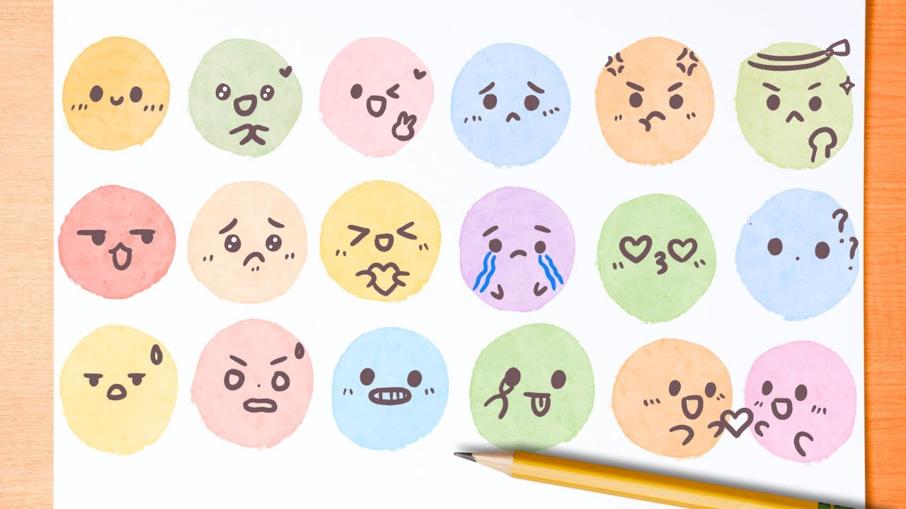 Draw Cute Faces/ Expressions - 18 doodle ideas! - YouTube