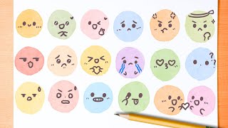 Draw Cute Faces/ Expressions - 18 doodle ideas!