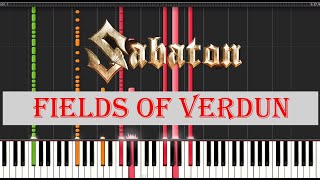 Sabaton - Fields of Verdun (Band Score Synthesia Guitar Drum Piano Tutorial)