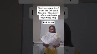 Algebra + Geometry Reference Sheets with QR Code Video Help