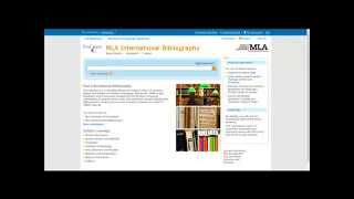 Introduction to the MLA International Bibliography at ESU