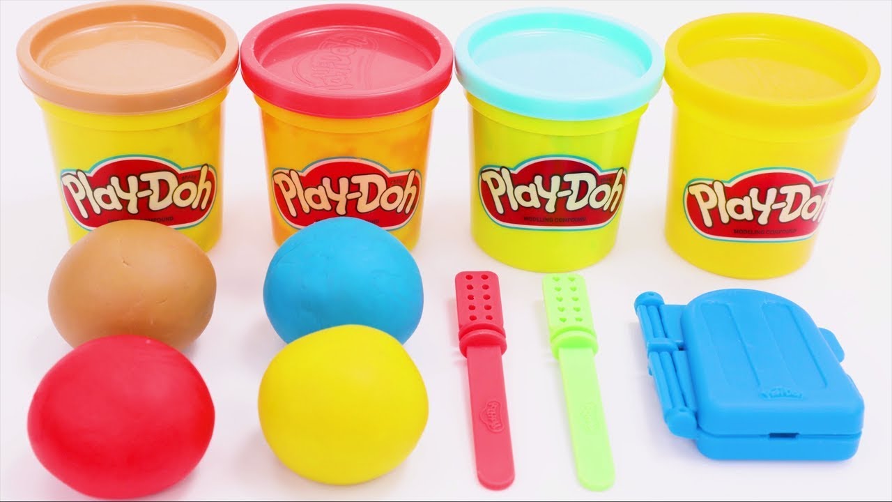 Making 2 Ice Creams out of Play Doh Eat Fruit to Learn Colors