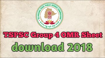 TSPSC Group 4 OMR Sheet download 2018