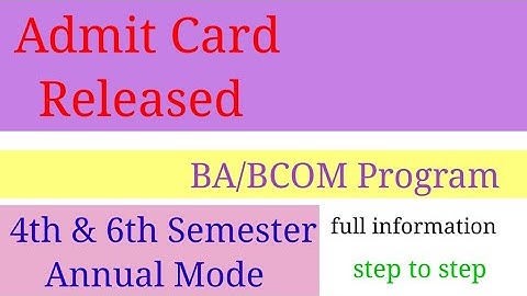 Du Sol Released Admit Card || 4th & 6th Semester Exam || Annual Mode Exam || By Gk Singh Cyber Cafe