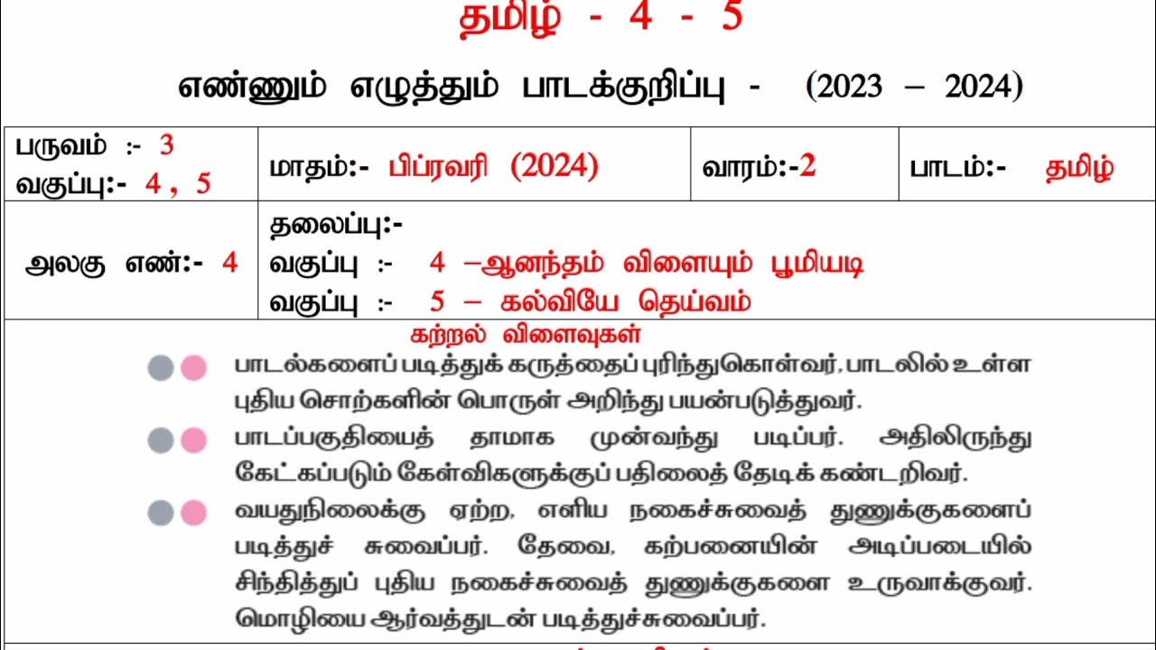 ennum-ezhuthum-lesson-plan-standard-4th-and-5th-february-month-unit-4
