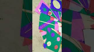 Home Making Designer Kites 🏵️🌲 | Paper Kite Art Craft 🦠🐚 | #Shorts.