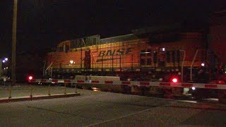 Eastbound BNSF Grain Train with BNSF AC44C4M 604, 2 of 2. 3-21-18 Pasco, WA