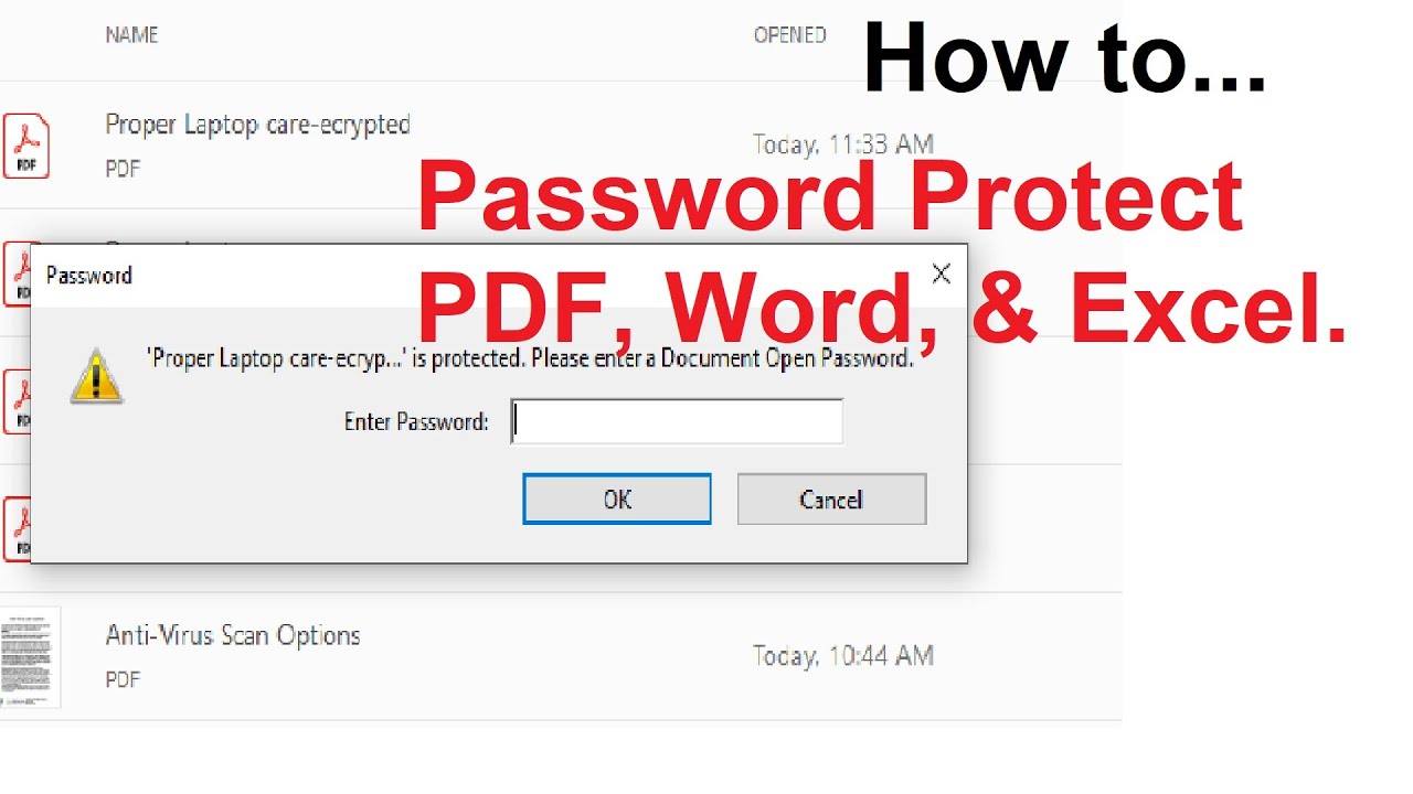 how-to-password-protect-a-pdf-for-free-youtube