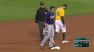 MIN@OAK: Castro smacks an RBI double to left field