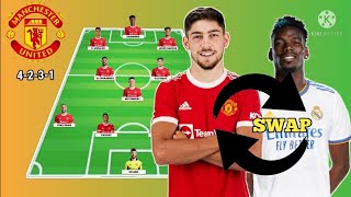 Potential Line up Manchester United with Federico Valverde ~ Rumours
