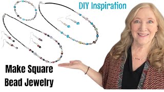 DIY Make SQUARE Bead EARRINGS Necklaces BRACELET | Jewelry Making