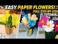 Easy Paper Flower Making | How to make easy paper flowers | Paper Flower Making step by step #diy 