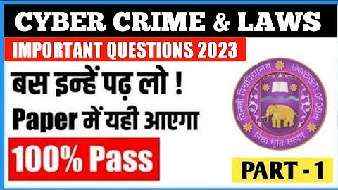 Sol Third Semester Cyber Crime & Law Important Question 2023 II 3rd Sem Cyber Crime & Law Imp Topics