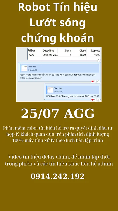 AGG Robot tín hiệu lướt sóng chứng khoán - Điểm mua cổ phiếu theo robot tín hiệu ngắn hạn T+