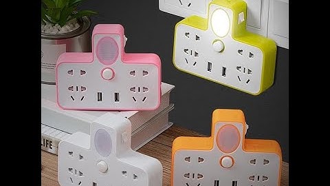 Ổ cắm điện đa năng cao cấp kèm đèn ngủ và 2 cổng usb thông minh tiện ích