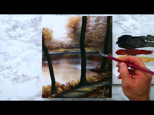 Autumn Landscape Painting In 5 Simple, Autumn Landscape Painting For Beginners