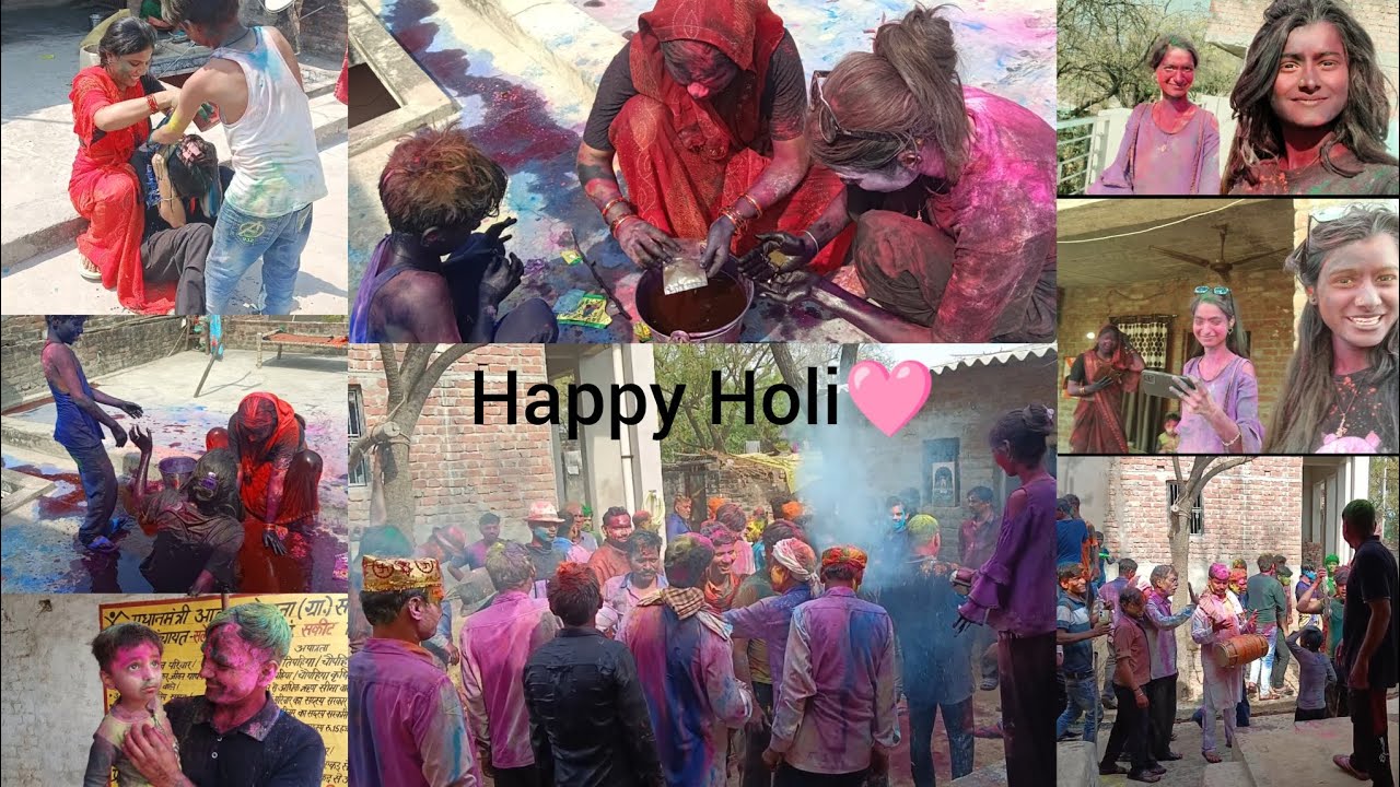 होली में किया बवाल☠️गांव में मनाई होली पहली बार😂भाभी ने पूरा भूत बना दिया मुझे😂होली में निकली चौपाई