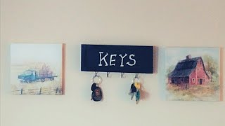 EASY KEY HOLDER DIY | USING A DOLLAR TREE SIGN