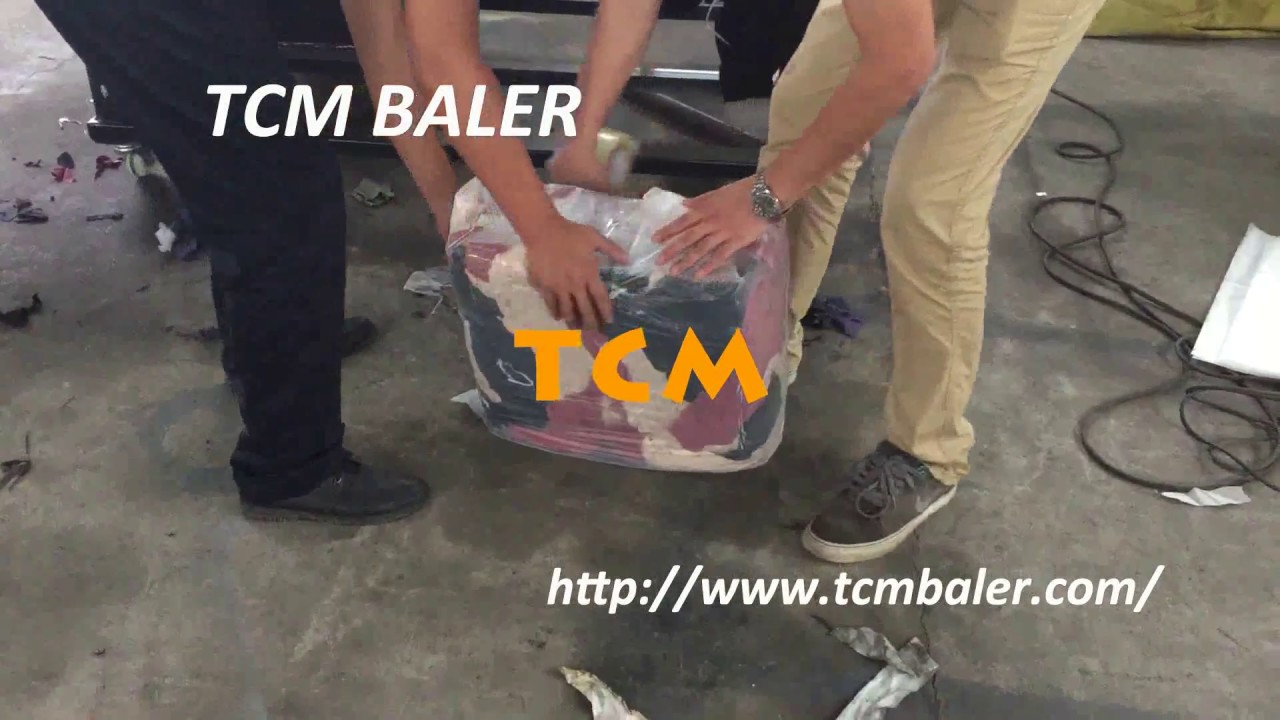Cotton rags baling press machine wiper used clothes scrap clothings bagging baler YouTube