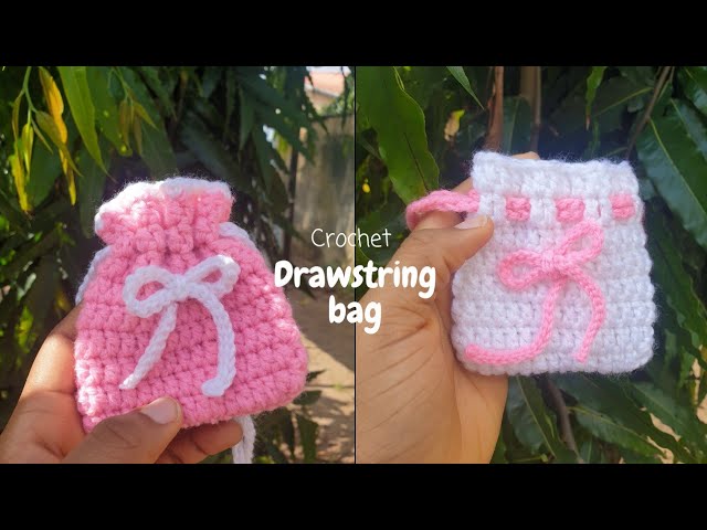 Crochet coquette drawstring bag 🎀 || Aesthetic crochet - YouTube