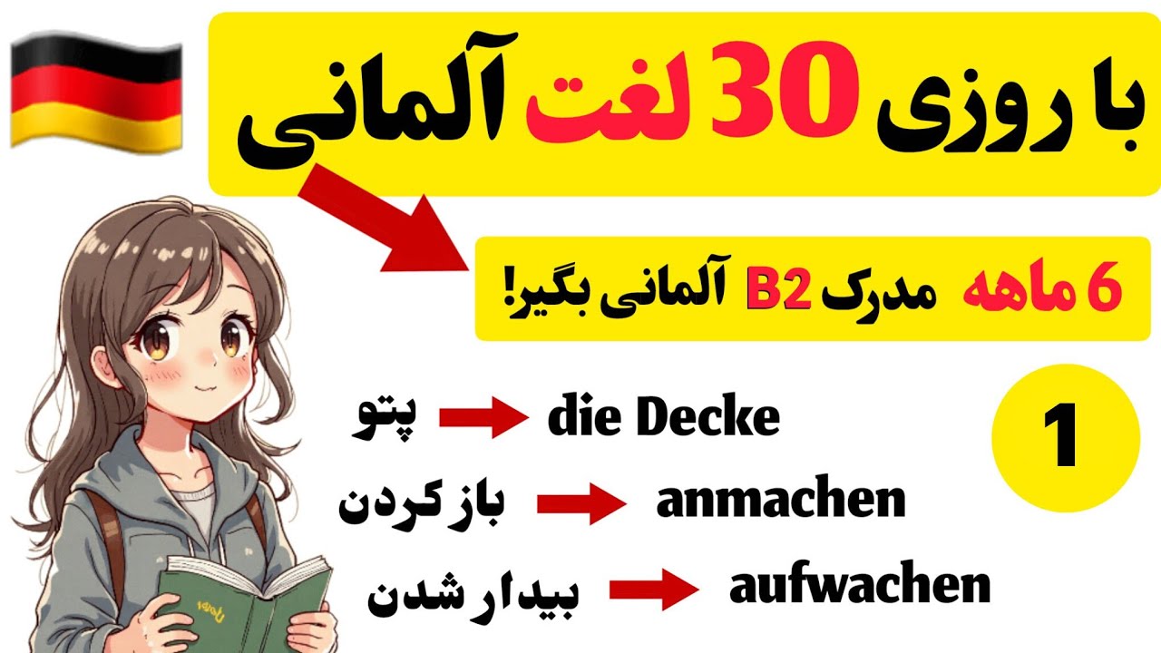 با روزی فقط 30 لغت آلمانی 6 ماهه مدرک B2 ات رو بگیر! 🇩🇪 | جلسه 1