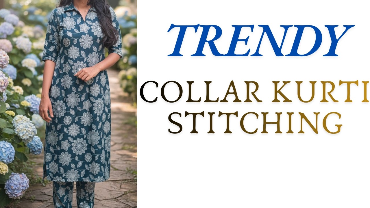 Easy Collar Kurti Cutting and Stitching