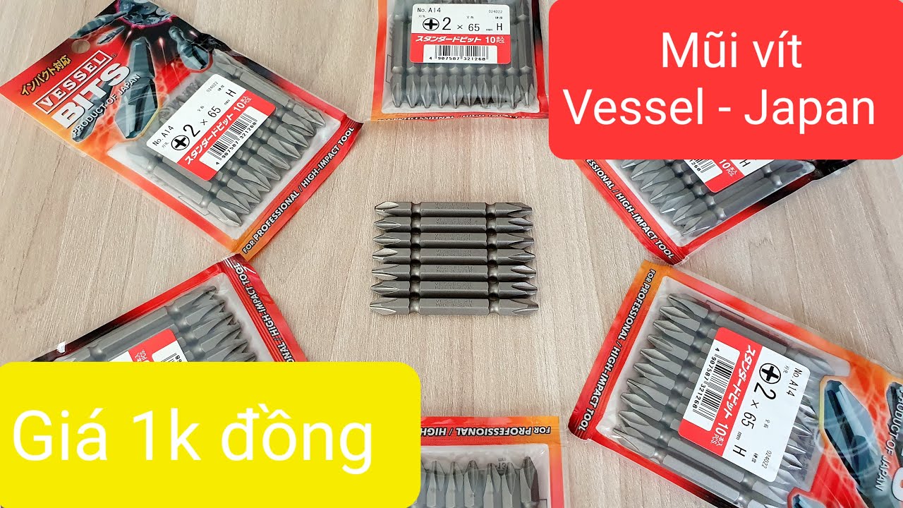 Mũi vít Vessel No.A14+2x65 Made In Japan - YouTube