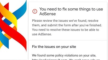 You need to fix some issues before your site is ready for AdSense