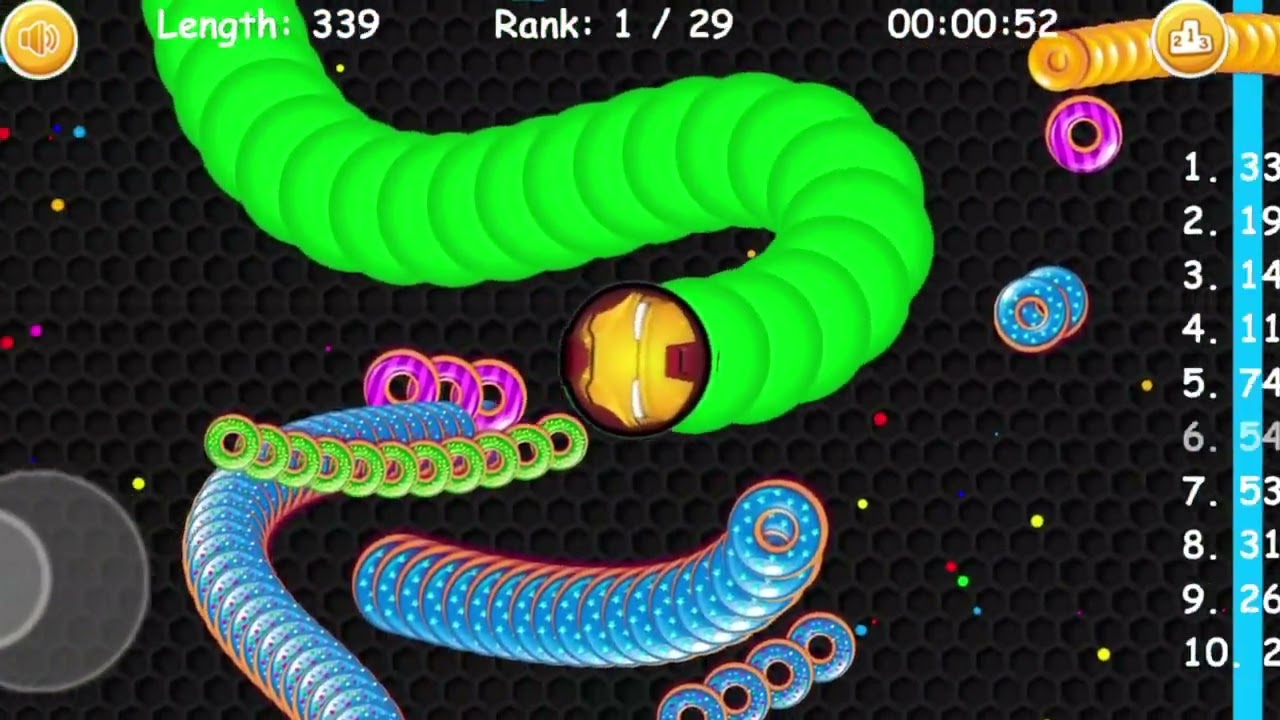 Cacing terbesar Superhero Iron Man || Worms zone Slither Snake Game 