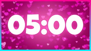 5 Minute Timer Valentine's Day and Cozy Music | LOVE - CLASSROOM - HEARTS |