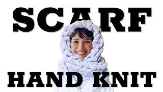 How to Hand Knit a Super Chunky Scarf |  Chunky Chenille Yarn Patterns