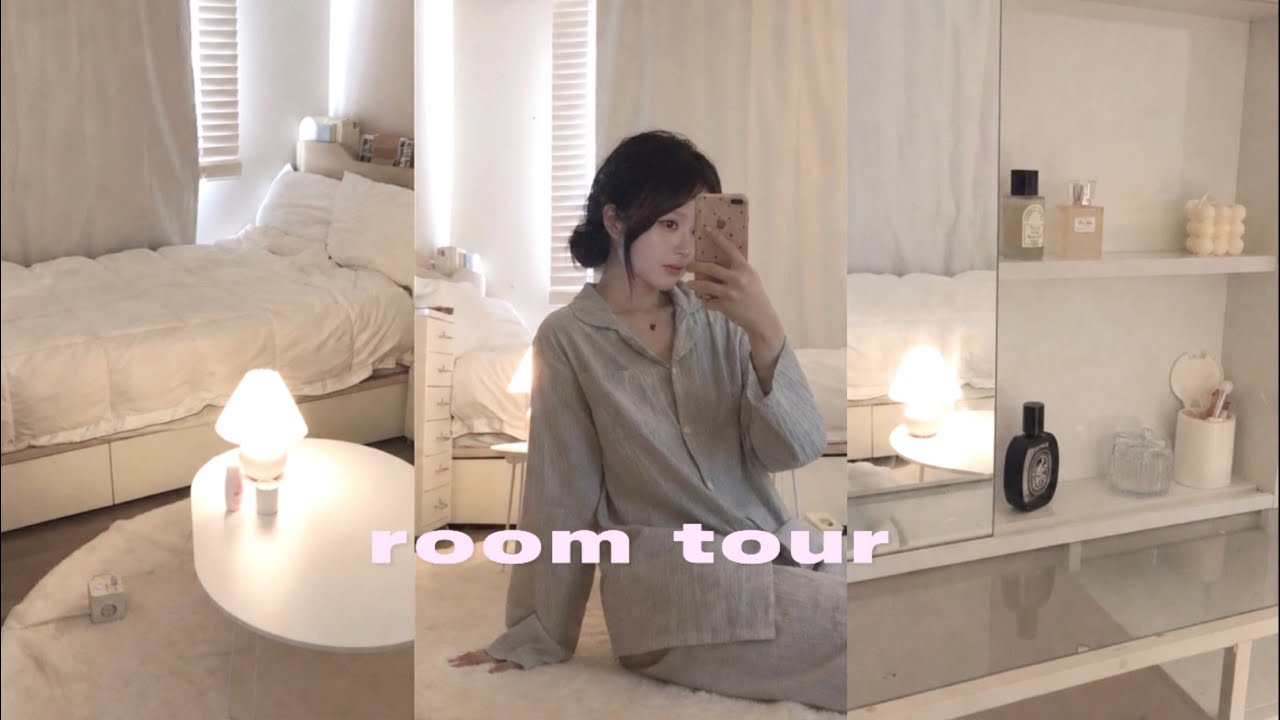 ROOM TOUR ⋆ 🛋️🤍 20살 대학생 방을 소개합니다 -!  + 애정템 소개 + 화이트톤 방 꾸미기 ⋆｡˚ 화장대, 데스크테리어, 테무추천템, 다이소, 쿠팡, 07년생 룸투어