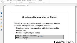 SQL 11g Tutorial in Bangla # 54 Overview of synonyms