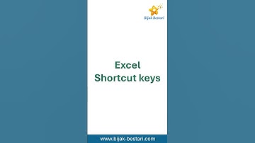 Excel shortcut keys - part one